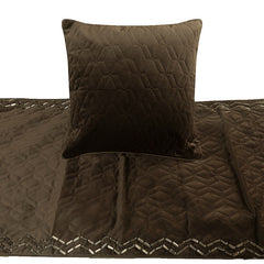 Brown Diamond Symphony Decorative Bed Runner and Pillow Cover
