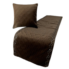 Brown Diamond Symphony Decorative Bed Runner and Pillow Cover
