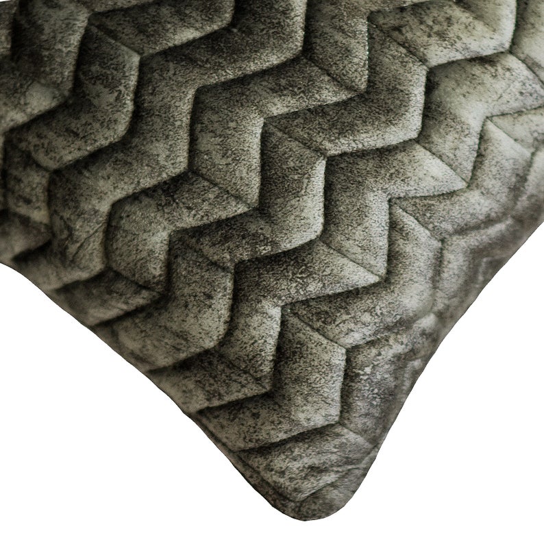Concrete Chevron Throw Pillow Cover