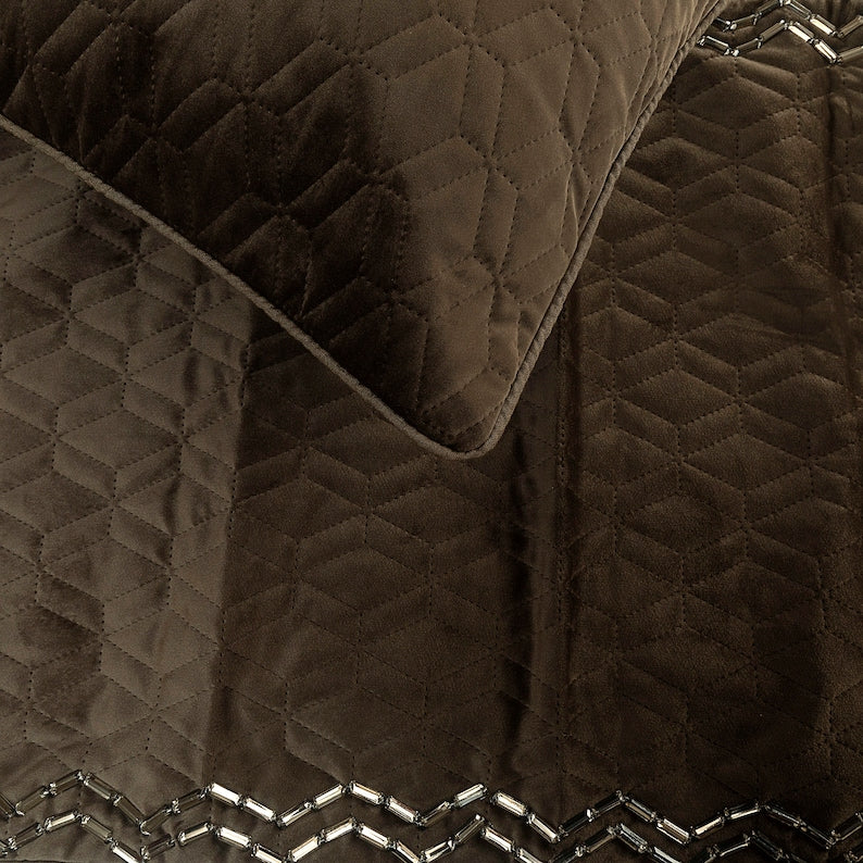 Brown Diamond Symphony Decorative Bed Runner and Pillow Cover