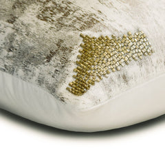 Foiled Ganache - Ivory Jacquard Throw Pillow Cover