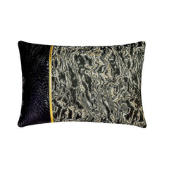 Calacutta Gold - Ivory & Gold Silk Lumbar Pillow Cover