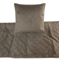 Grey Diamond Symphony Decorative Bed Runner and Pillow Cover