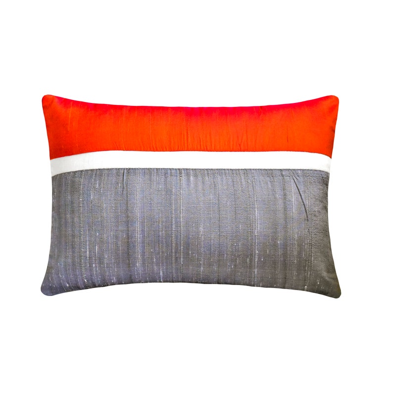 Plush Orange Silk Lumbar Pillow Cover