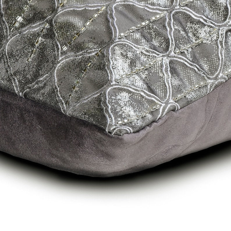 Foiled Lattice Lumbar Pillow Cover