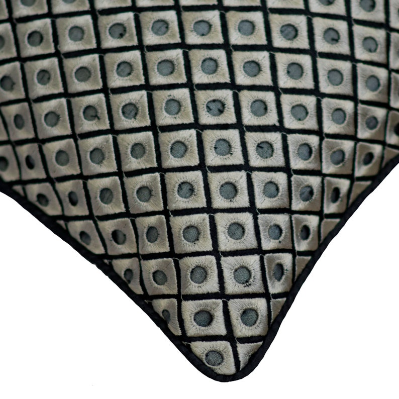 Grey Dots Boudoir Throw Pillow Cover