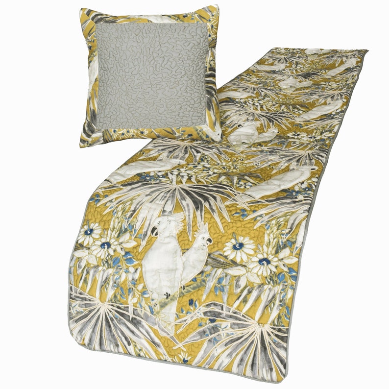 Cockatoo Love Decorative Bed Runner and Pillow Cover