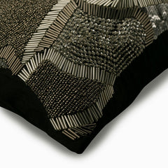 Black Silver Trend Lumbar Pillow Cover