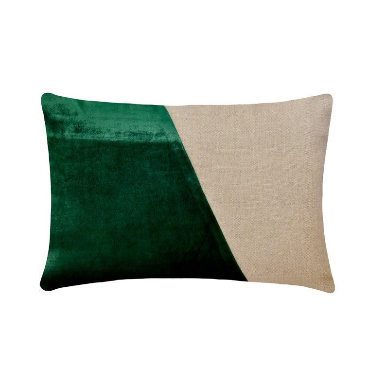Velutinous Green Lumbar Pillow Cover