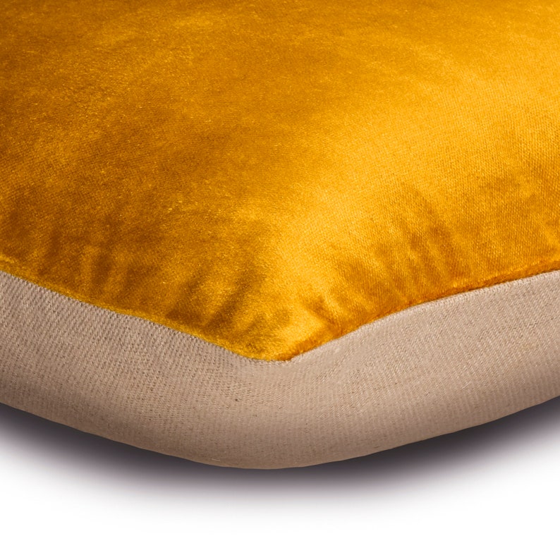Velutinous Saffron Yellow Lumbar Pillow Cover
