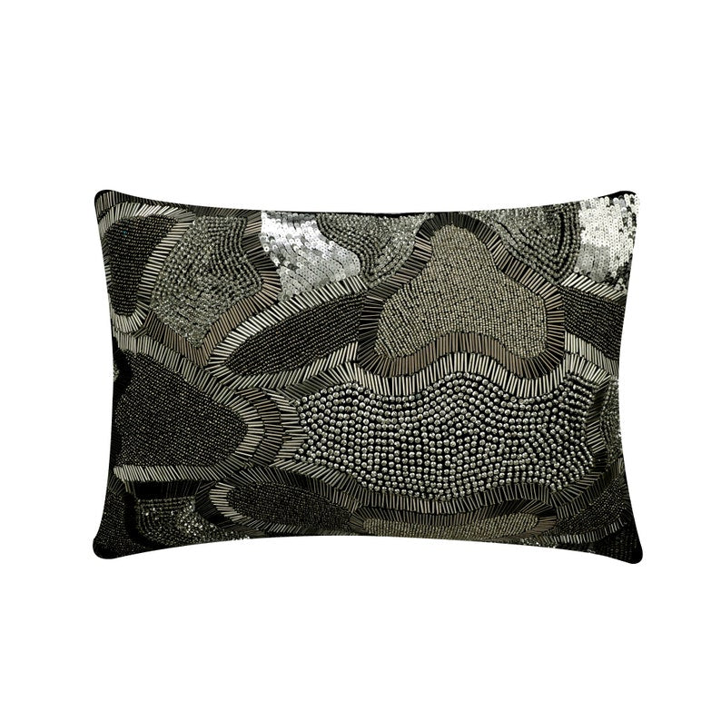 Black Silver Trend Lumbar Pillow Cover