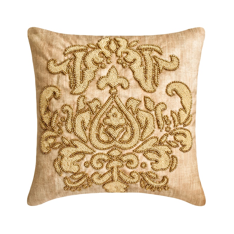 Aureate Ivory Throw Pillow Cover