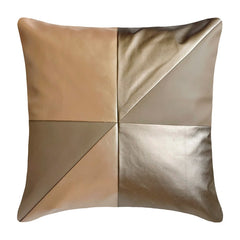 Hide And Style - Black & Brown Faux Leather Throw Pillow Cover