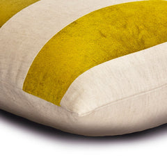 Swathe Chartreuse - Green Velvet & Linen Lumbar Pillow Cover