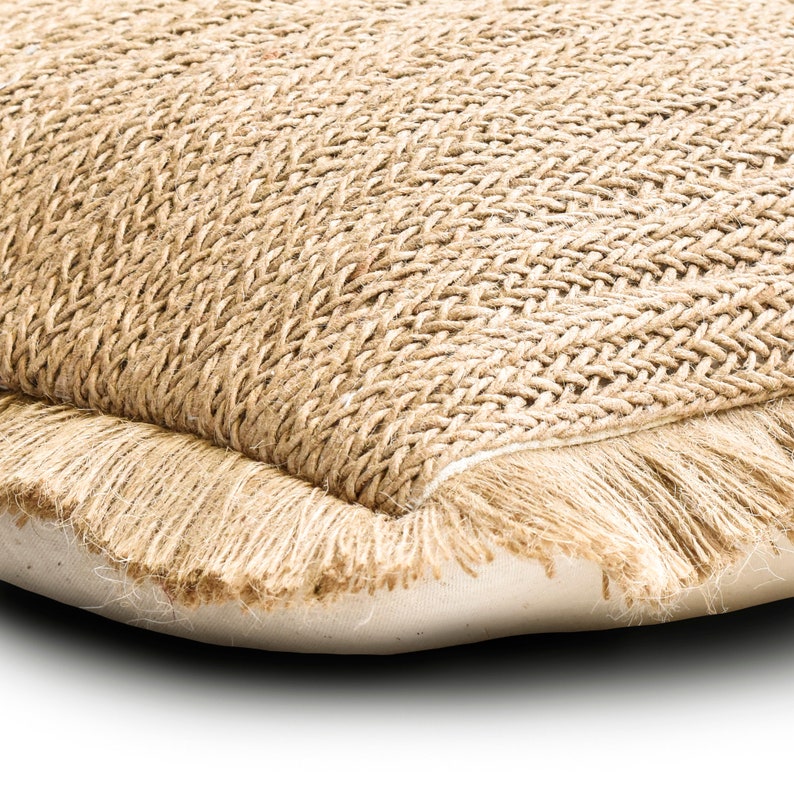 Jute appeal Throw Pillow Cover