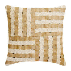 Jute Matrix Throw Pillow Cover