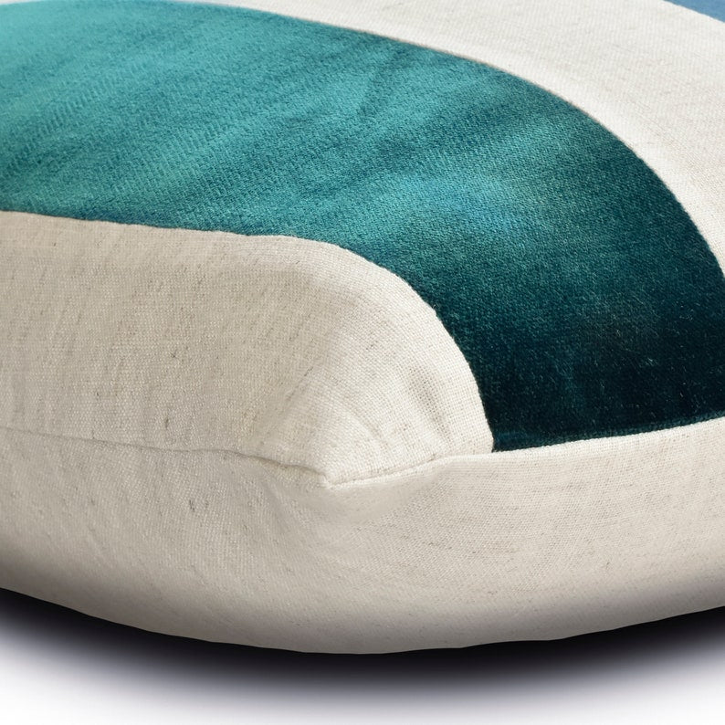 Velvet Band Teal Decorative Euro Sham