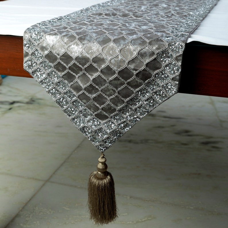 Silver Mesh Decorative Table Runner