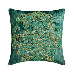 Aureate Teal Throw Pillow Cover
