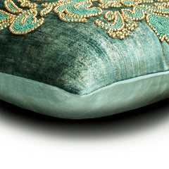 Aureate Teal Throw Pillow Cover