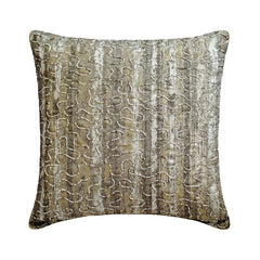 Time To Time Gold - Gold & Brown Silk Throw Pillow Cover