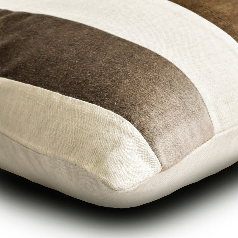 Velvet Band Choco Decorative Euro Sham