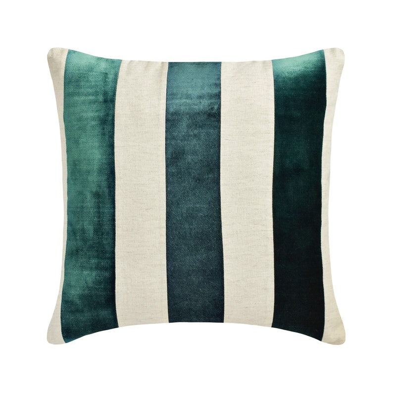 Velvet Band Teal Decorative Euro Sham