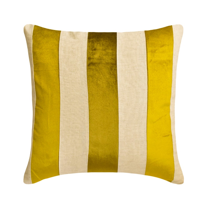 Velvet Band Chartreuse Decorative Euro Sham