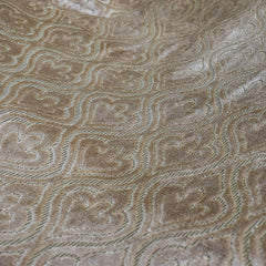 Pearl Beige Damask Jacquard Velvet Fabric By The Yard