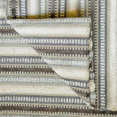 Jacquard Velvet Stripes Gray & Teal Jacquard Chenille Velvet Fabric By The Yard