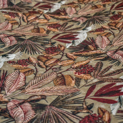 Beige, Brown, Rust Cotton Spun Fabric by the Yard