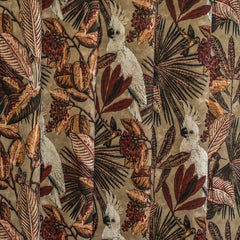 Beige, Brown, Rust Cotton Spun Fabric by the Yard