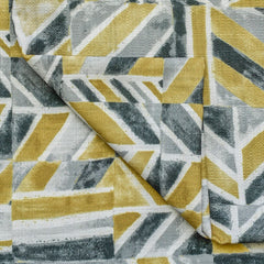Gray, Chartreuse, Ivory Cotton Fabric by the Yard