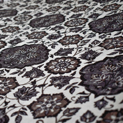 Gray, Black & Off White Printed Velvet Fabric by the Yard