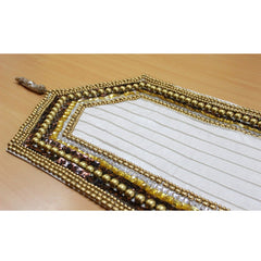 Ivory Crystal Sequin - Silk Ivory Decorative Table Runners