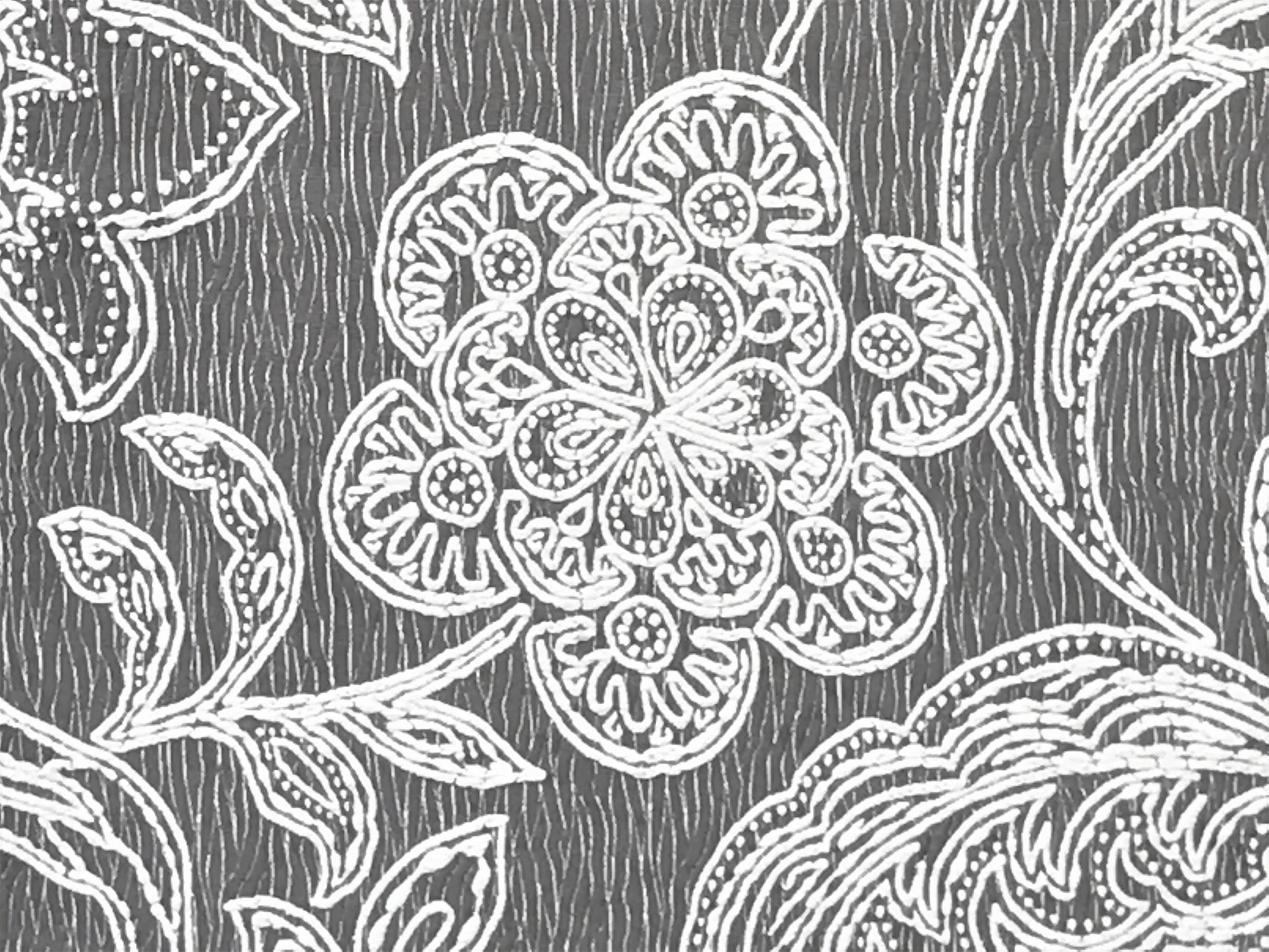 Gray And Ivory Cototn Fabric By The Yard