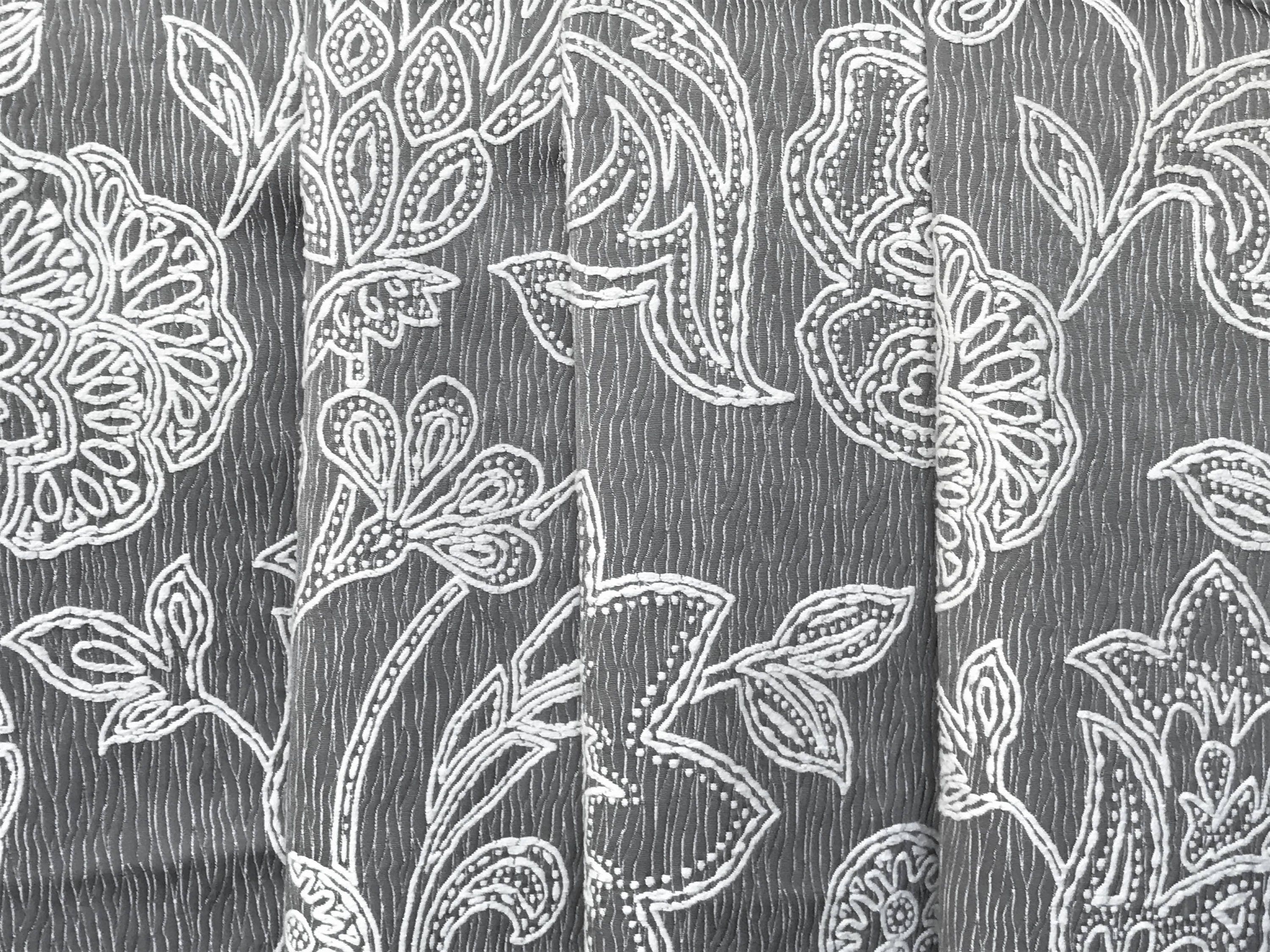 Gray And Ivory Cototn Fabric By The Yard
