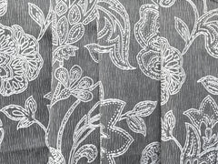 Gray And Ivory Cototn Fabric By The Yard