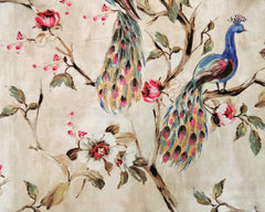 I Love Peacocks Cotton Spun Fabric By The Yard