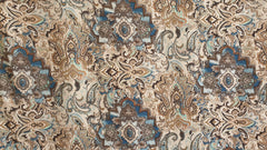 Arabian Love Damask Printed Velvet Fabric By The Yard