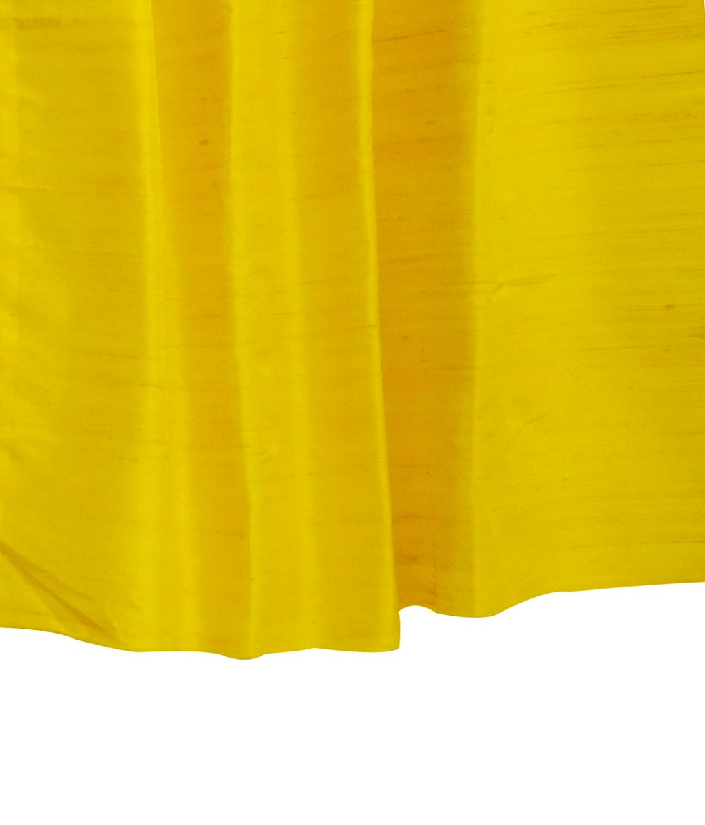 Bright Yellow Silk Dupioni Curtain Panels