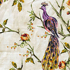 Purple Peacock Cotton Fabric By The Yard