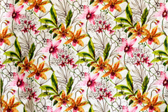 Garden Blossom Cotton Fabric By The Yard
