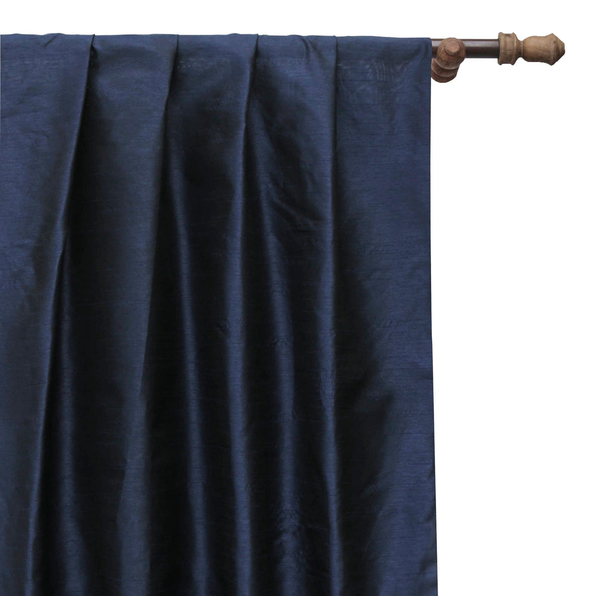 Navy Blue Art Silk Curtain Panels
