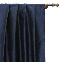Navy Blue Art Silk Curtain Panels