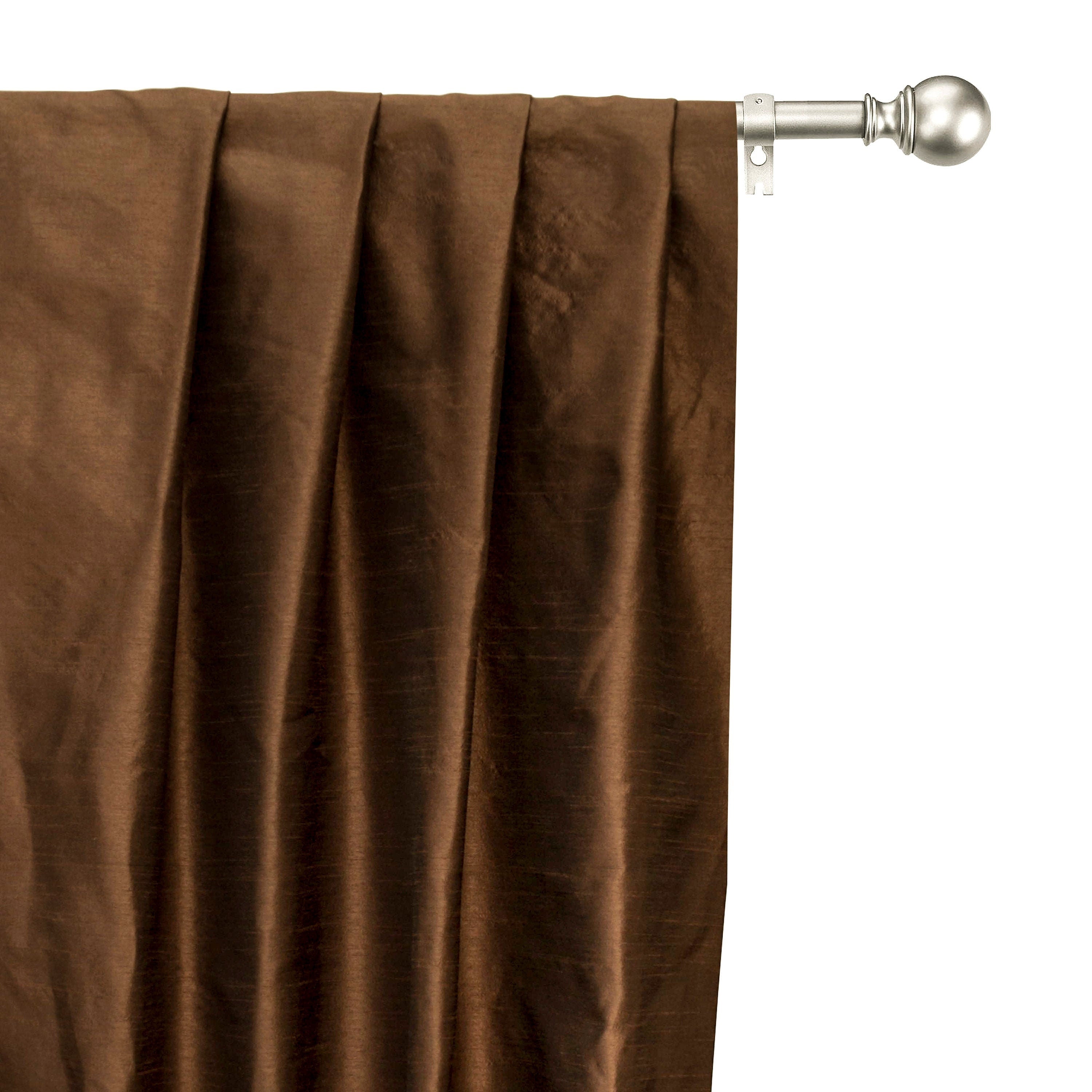 Dark Chocolate Art Silk Curtain Panels