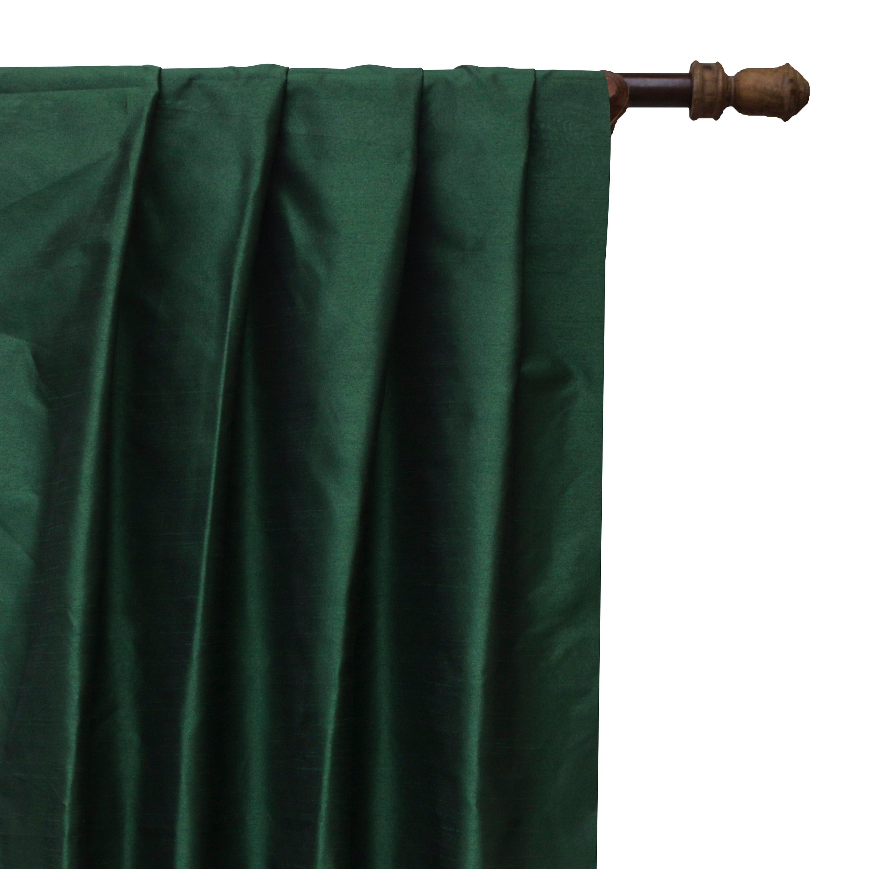 Bottle Green Art Silk Curtain Panels