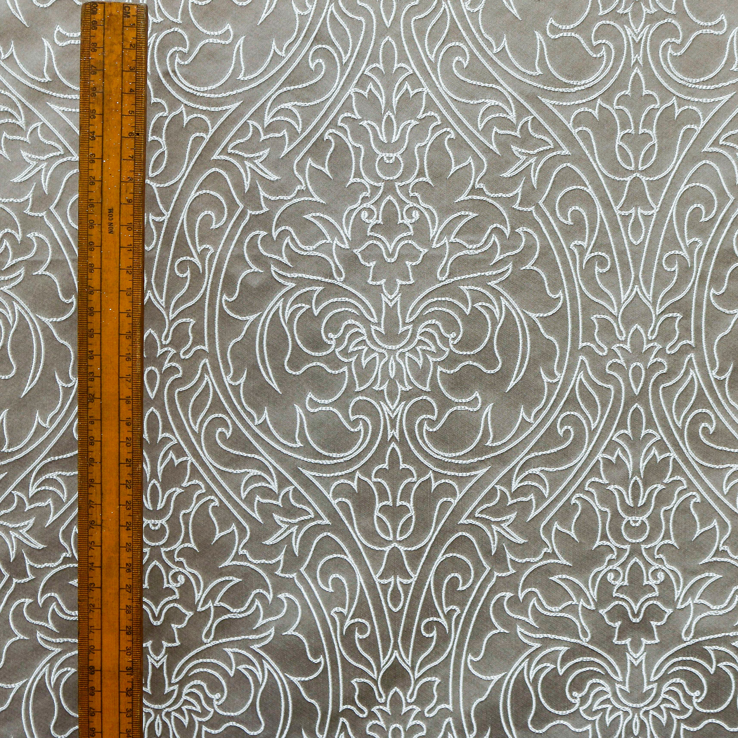Kuster Textile Damask Ornate Embroidered Jacquard Fabric By The Yard – The HomeCentric