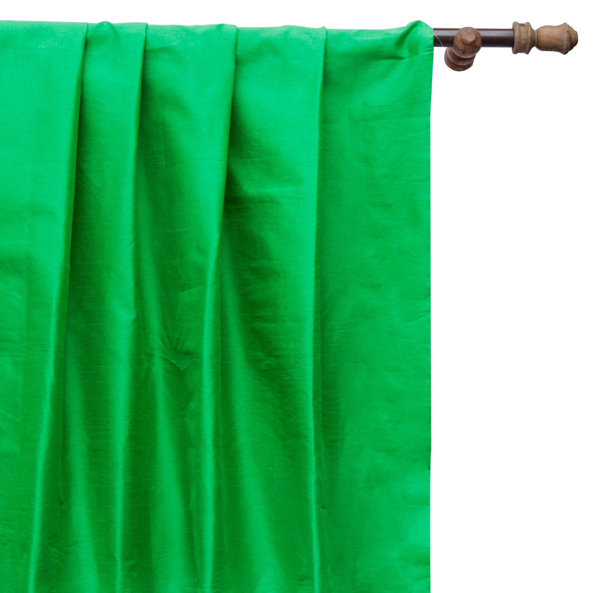 Emerald Green Art Silk Curtain Panels