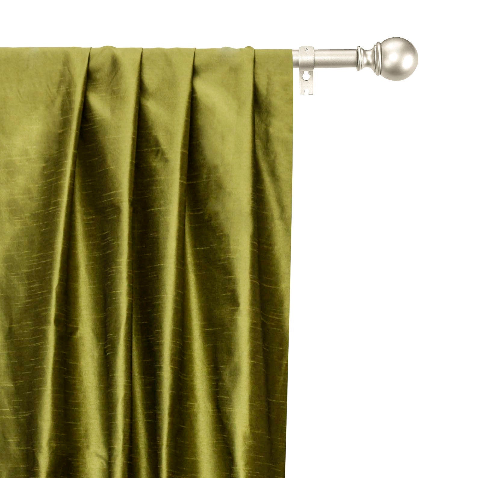 Olive Green Art Silk Curtain Panels